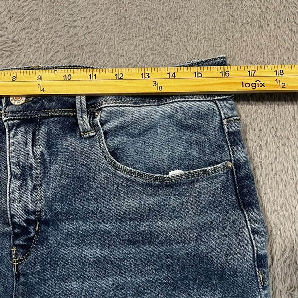 Royalty For Me Vintage Stretch High Rise Ankle Jeans Women's 14W 32x26 Raw Hem - Picture 4 of 15